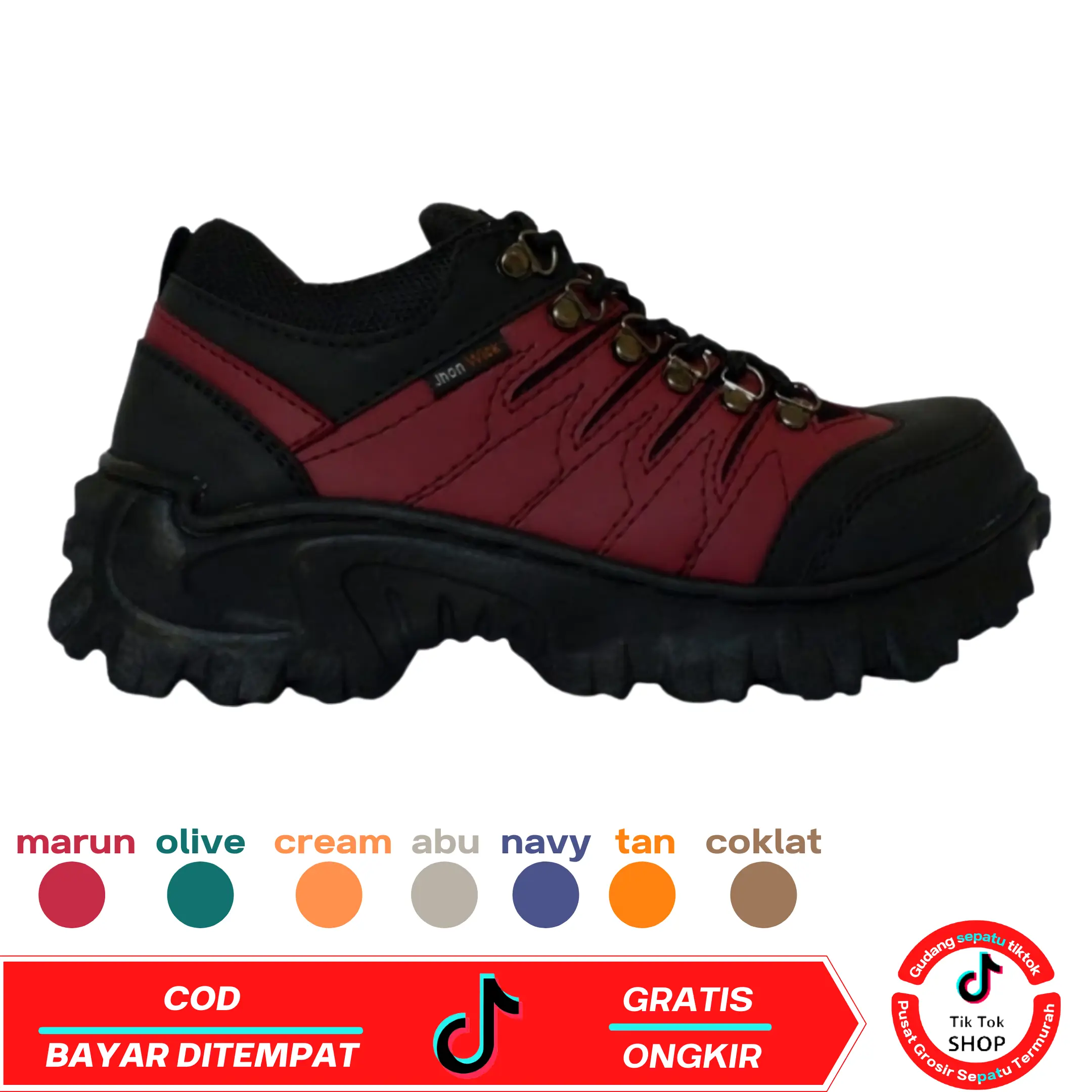 Sepatu Safety Ujung Besi, Gunung, Hiking, Outdoor Terlaris Uniseks Anti Air