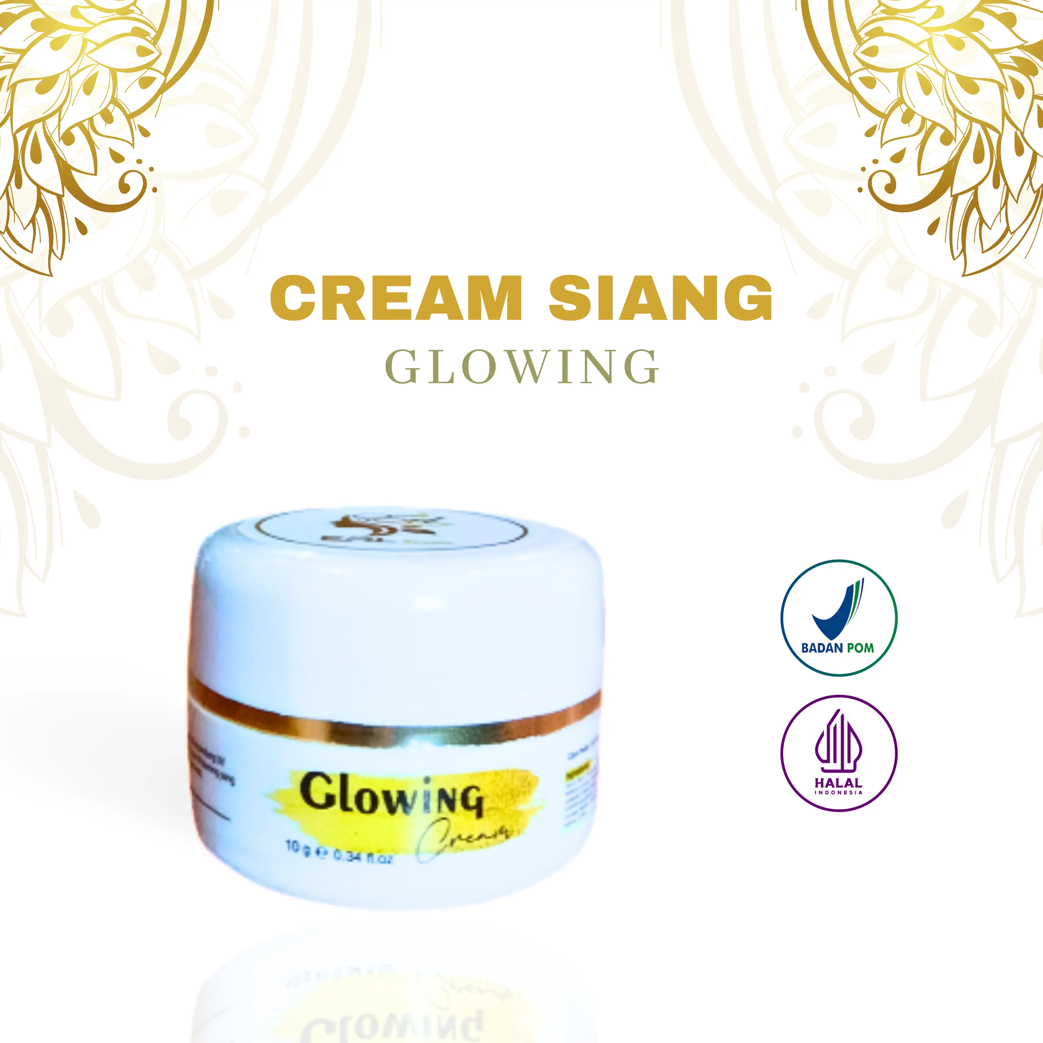 Cream Siang Glowing Erl Beauty Perawatan Mencerahkan Wajah