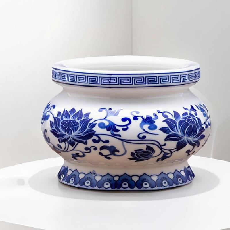 Product Introduction of Lư Hương, Chất Liệu Gốm Sứ, Đồ Trang Trí Bình Hoa, Màu Xanh Dương Và Trắng, Giá Chân Đế Nến Trung Quốc, Giá Chân Đế Đèn Dầu 12