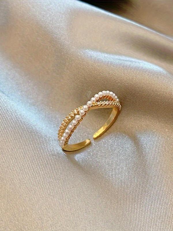 Women's Elegant Criss Cross Design Ring, Exquisite Trendy Ring, Fashionable Jewelry for Women As Gift for Daily & Party Decoration 7