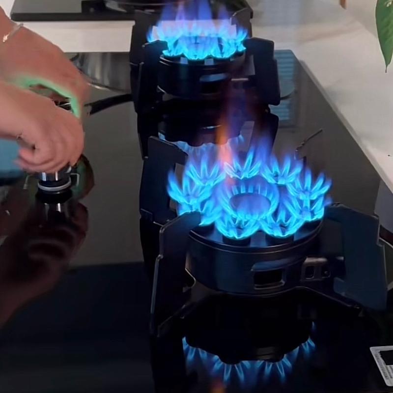 Bếp Ga Lật 10 Đầu Đốt phiên  bản màu đen thép chống gỉ, phủ titan nano Tích Hợp Chế Độ Hẹn Giờ, Điều Khiển Thông Minh, Dễ Làm Sạch 1