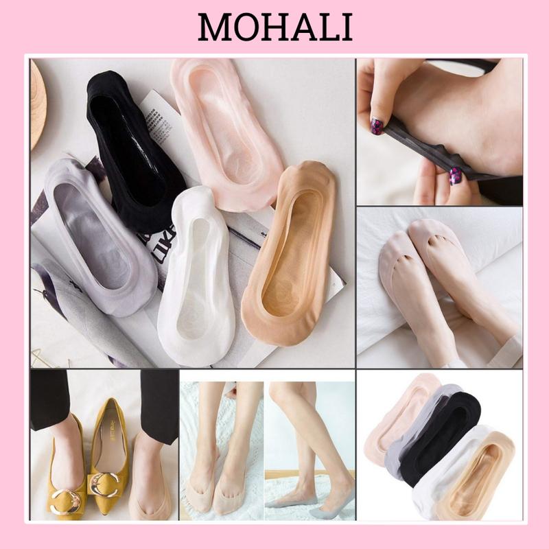  Combo 5 đôi tất vớ nữ búp bê vớ nữ mang giày lười cao gót búp bê giấu vớ có đệm cao su chống trượt MOHALI VL006 