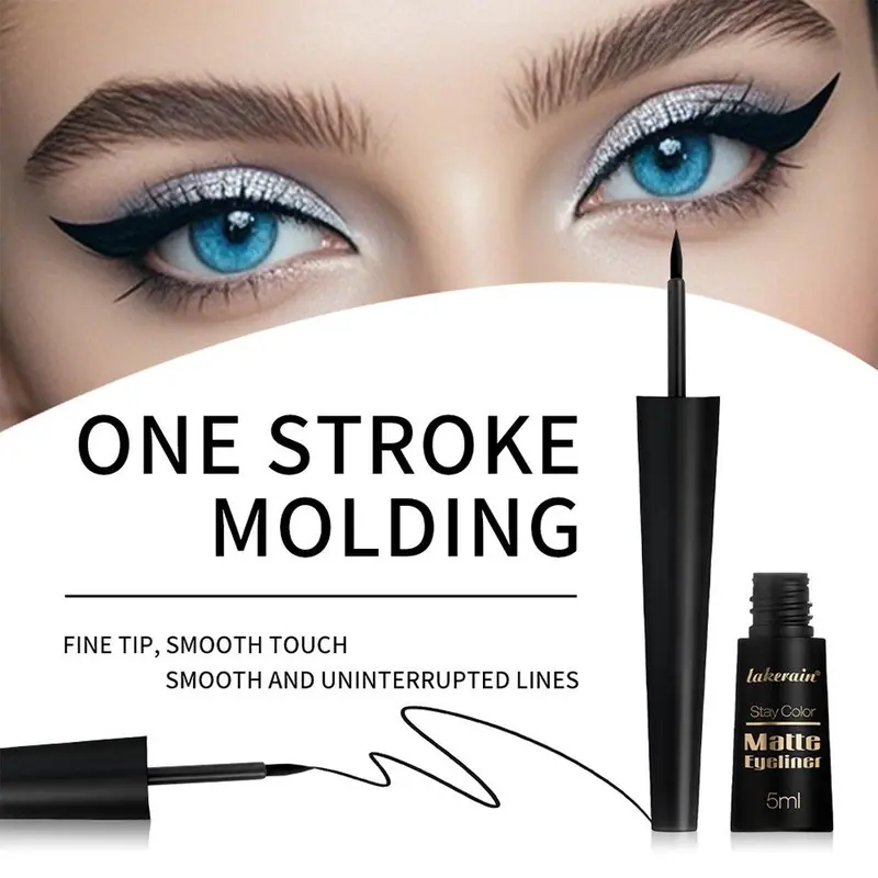 Long Lasting Liquid Eyeliner, 1 Count Matte Quick Drying Waterproof Eyeliner Pen, Professional Daily Makeup Accessories, Eye Makeup Products 4