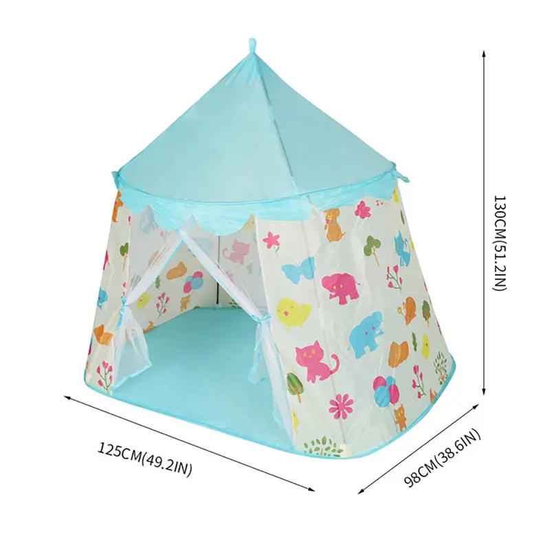 Cartoon Pattern Pop Up Tent, Foldable Princess Play Tent, Indoor Playhouse for Girls, Outdoor Camping Tent, Birthday Gift for Kids 1