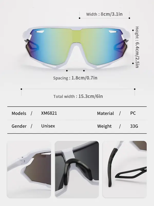 Outdoor Sports Hollow Out Cycling Glasses, UV400 Anti-UV Sports Sunglasses, Windproof & Dustproof Sports Sunglasses for Men & Women 5