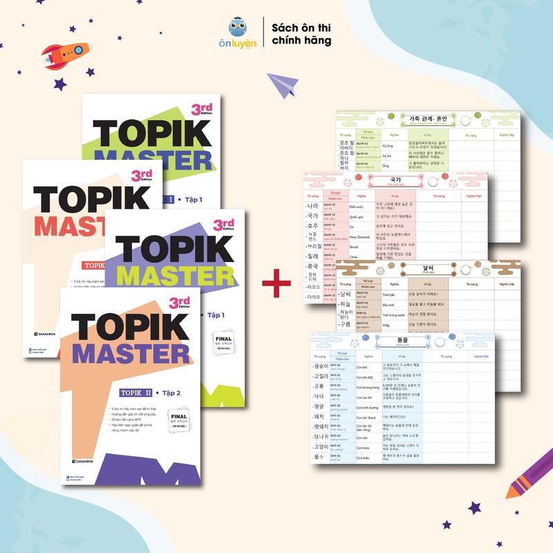 Sách TOPIK MASTER - Luyện đề TOPIK I + TOPIK II với Đề thi mẫu chuẩn cấu trúc, có chấm chữa chi tiết (bản Hàn - Việt) – Nhà sách Ôn luyện