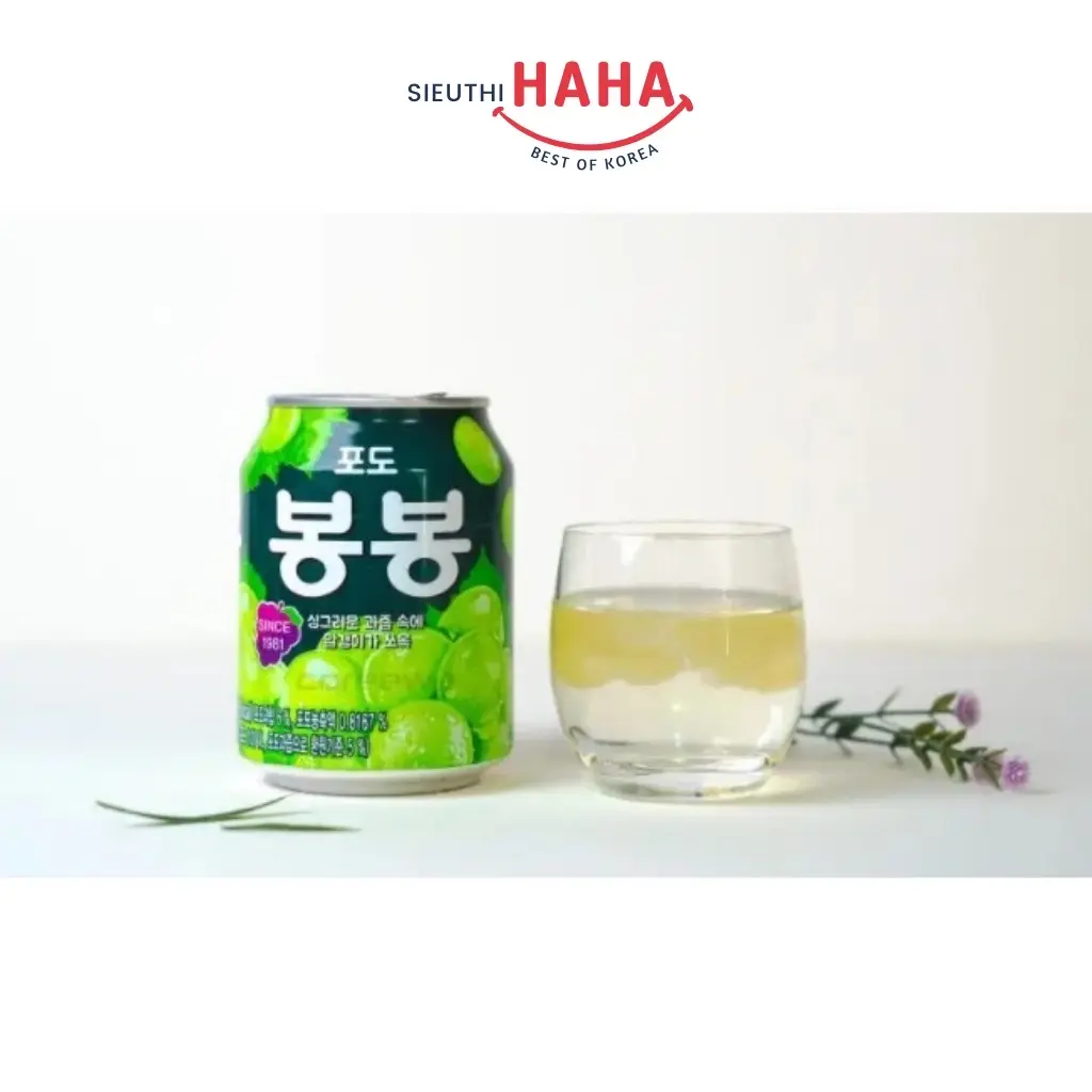Nước nho xanh hàn quốc lon 238ml HAITAI [해태] 포도봉봉