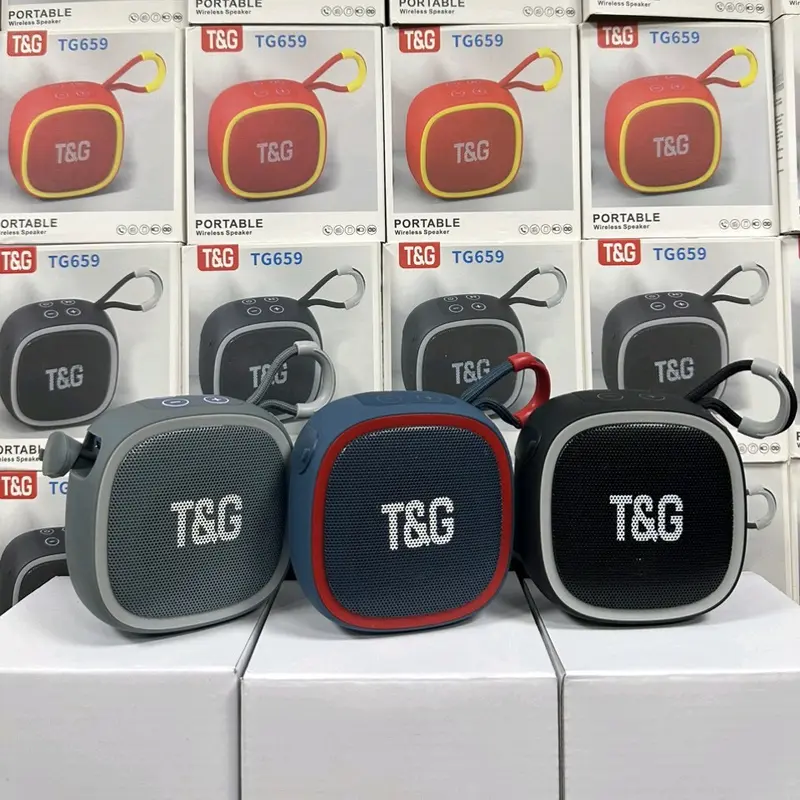 Loa bluetooth mini T&G 659. Có khe cắm thẻ nhớ và cổng sạc USB. Âm thanh chuẩn. Thích hợp mang đi du lịch, picnic 3