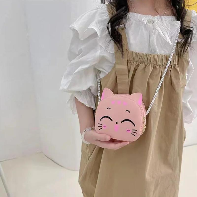 Product Introduction of New cartoon fashion children's bag Cute cat leisure crossbody kindergarten baby coin purse Cartoon sweet small bag children hand 19
