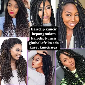 Hairclip kuncir kepang sulam gimbal