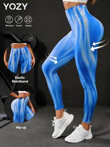 YOZY-GOOO Women's Tie Dye Print Leggings, Casual Comfy Breathable High Stretch Skinny Pants for Yoga Gym Workout, Ladies Bottoms for All Seasons