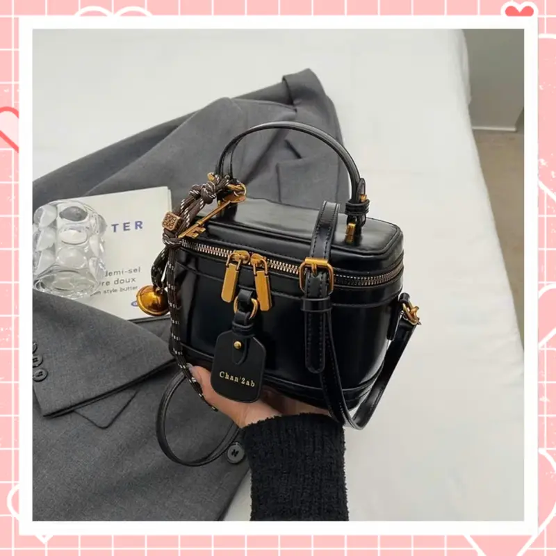 Túi xách nữ đeo chéo túi cốp nữ da trơn kèm chuông thời trang sang chảnh K254 Bag Nhung 1
