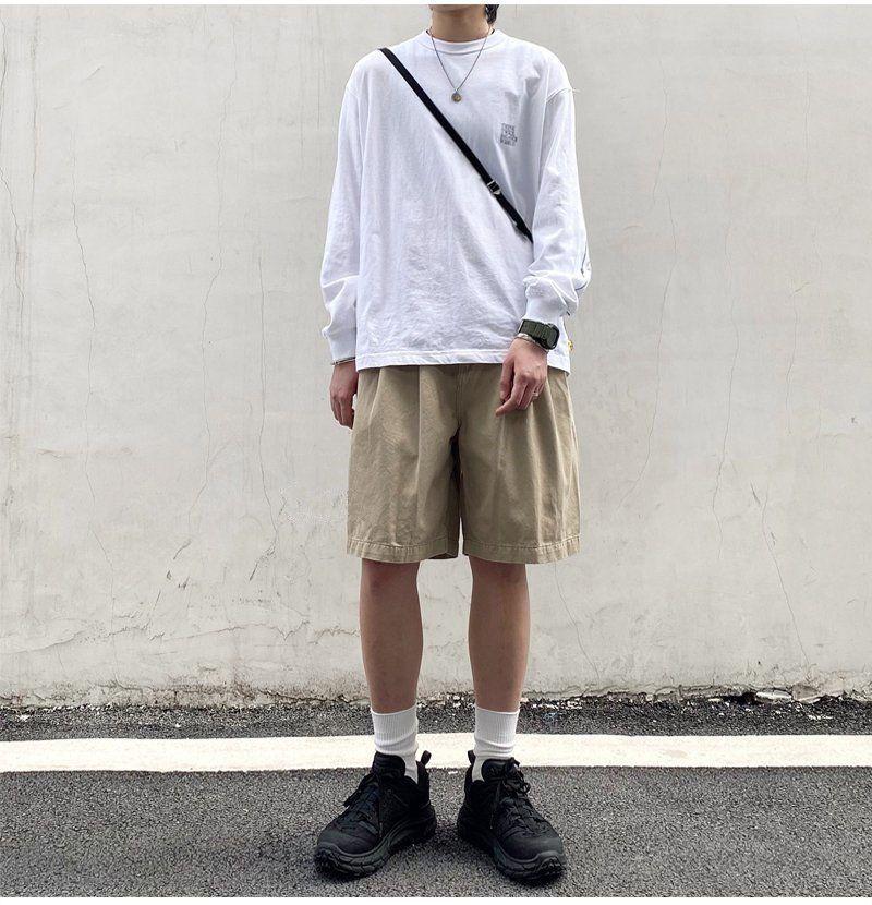 Product Introduction of Quần Soóc Bảo Hộ Lao Động Harajuku Mùa Hè, Chất Liệu Cotton, Dành Cho Nam Giới, Phong Cách Hồng Kông, Dáng Rộng Vừa Vặn, Thương Hiệu Hợp Xu Hướng Ins, Xu Hướng Hip Hop, Quần Cropped Thường Ngày Menswear 9