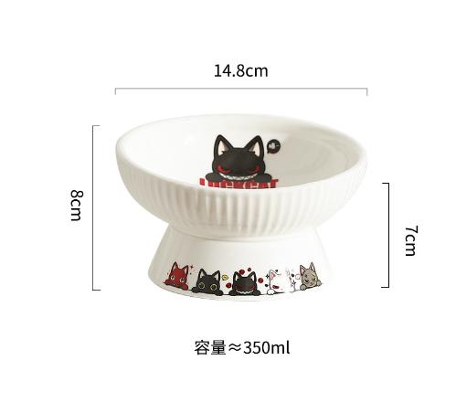 Bát ăn chống gù cho mèo, bát ăn LUCKYCAT dễ thương, bằng sứ tráng men cao cấp 5