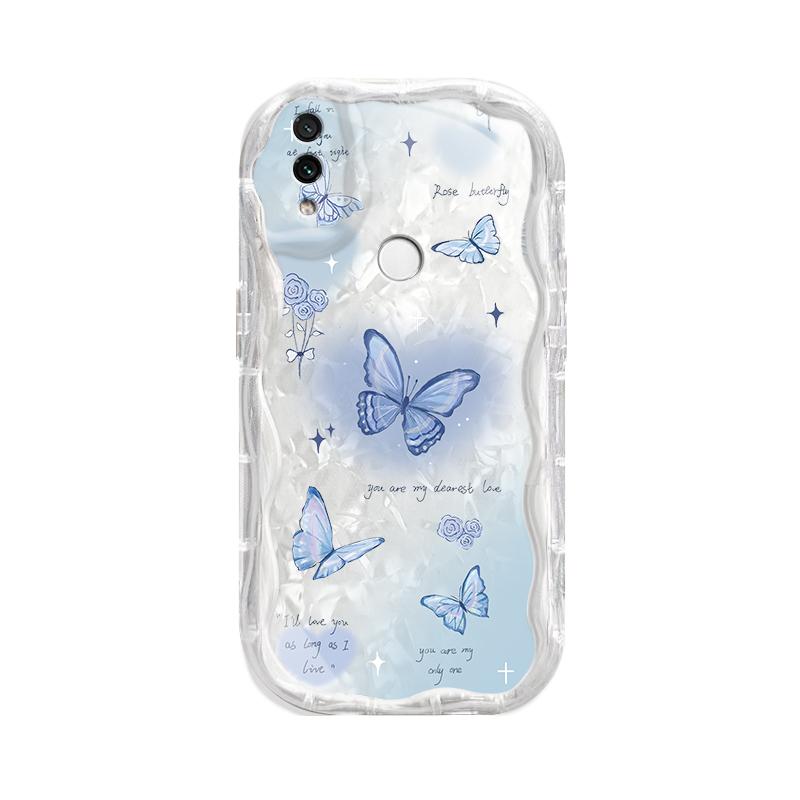 Casing hp RedmiNote7/Note7PRO/Note7S  Kupu-kupu lucu transparan gelombang soft shell wanita mewah ringan kelas atas all-inclusive anti-fall case 5