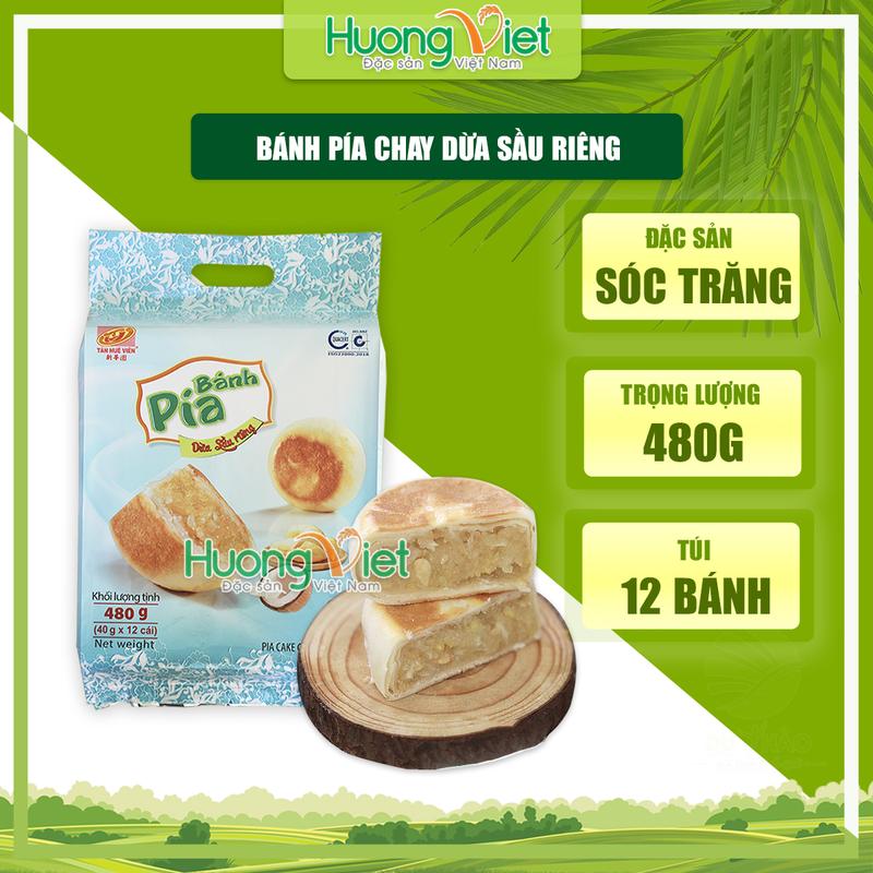 Bánh pía CHAY DỪA SẦU RIÊNG 480g túi 12 bánh , bánh pía Tân Huê Viên Sóc Trăng