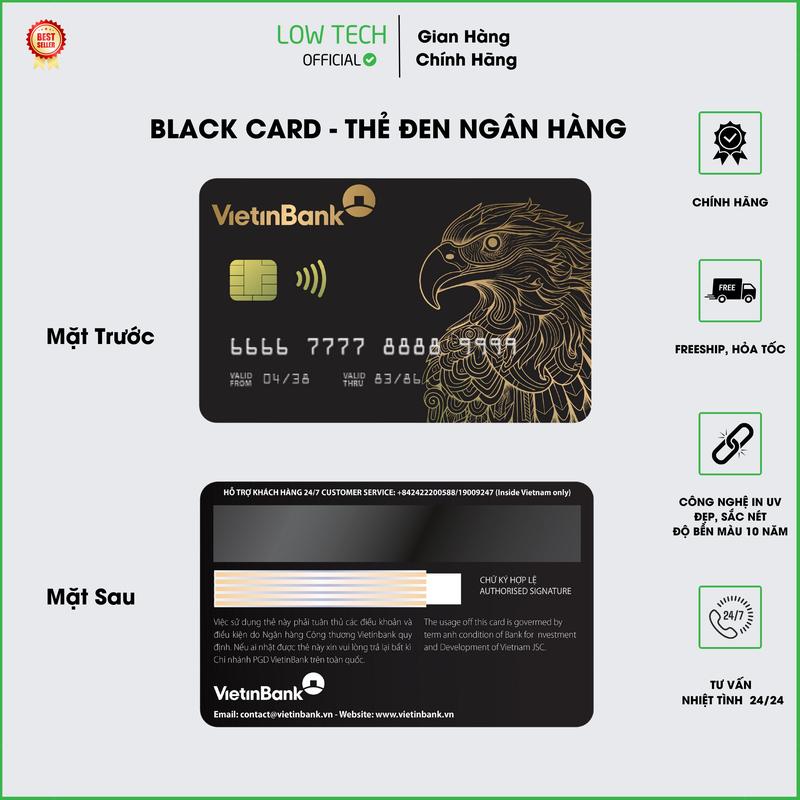 [Thẻ Đen] - Thẻ Đen Vietin, Thẻ Đen Quyền Lực, Thẻ Đen Ngân Hàng, Thẻ Đen NFC. 0
