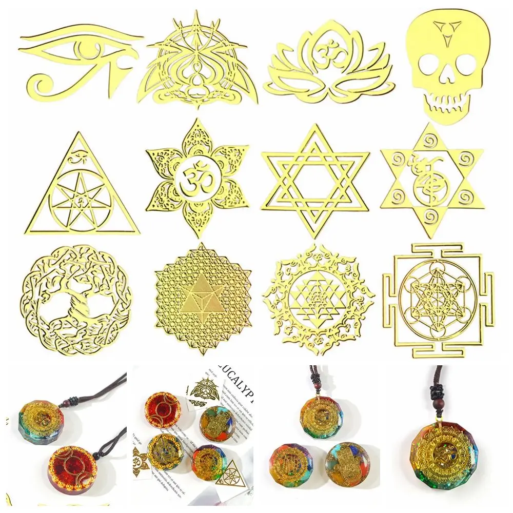 Gift DIY Accessories Energy Orgonite Resin Epoxy Fillings  Making Pyramid Ornament 7 Chakra Stickers