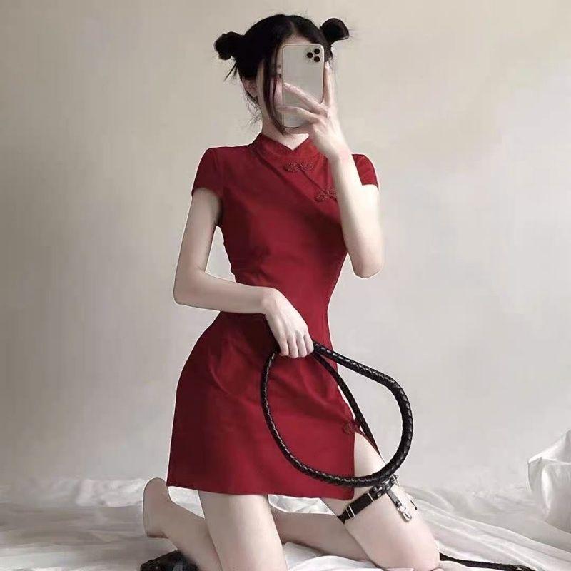 Product Introduction of Đầm Sườn Xám Cách Tân Phong Cách Retro Cho Nữ Dress Váy 7
