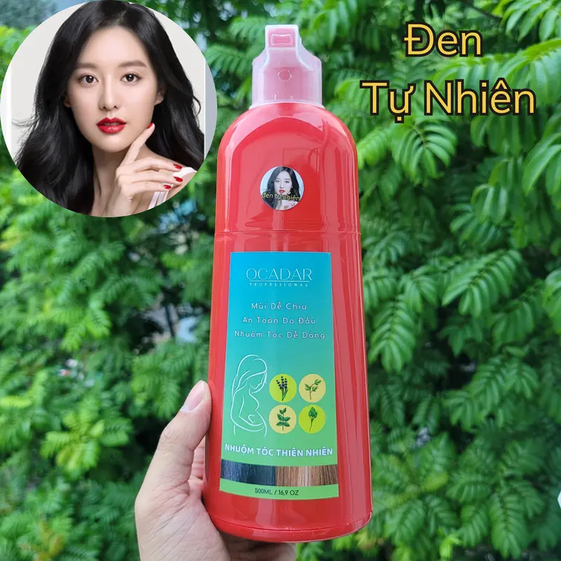 Dầu Gội Nhuộm Tóc Ocadar 500ml, Phủ Bạc, không Dính Da Đầu, Lên Màu Dễ Dàng, Mùi Dễ Chịu, Bền màu Không chứa silicon 5