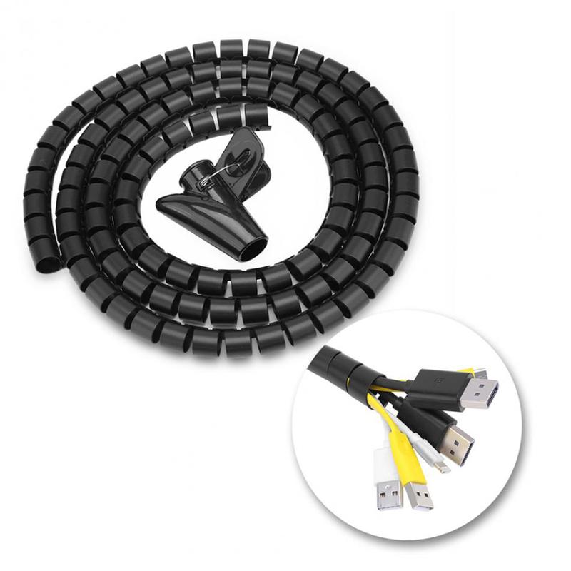 Desktop Wire Wrap Cable Winder Tube Cord Protector Management Cable Organizer Storage Pipe 7