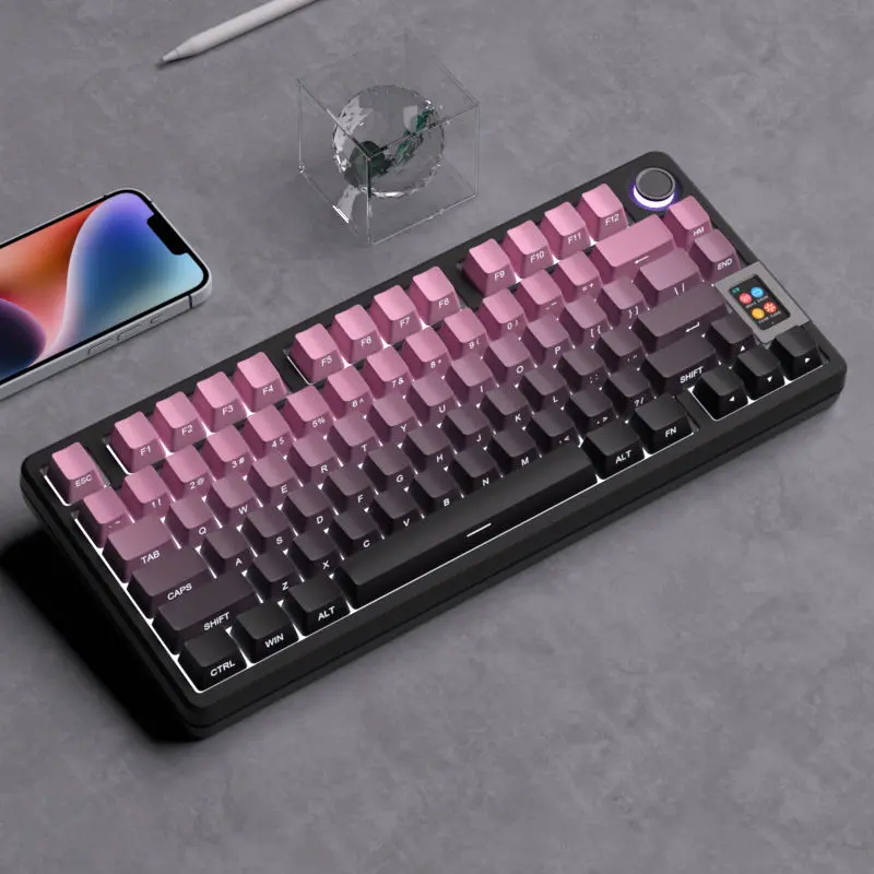 Bộ Phím BlackBerry, Mặt Gradient Khắc, Mũ Phím Trong Suốt, Chất Liệu PBT Hàm Lượng Cao, Cỡ Nhỏ Đầy Đủ, Thiết Kế Cá Nhân Hóa, Có Thể Dùng Trong Thăng Hoa, Năm 2024