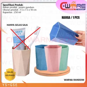 Gelas Plastik Jerami Gandum Cangkir Minum Odol Segienam Serbaguna - YS CwNs