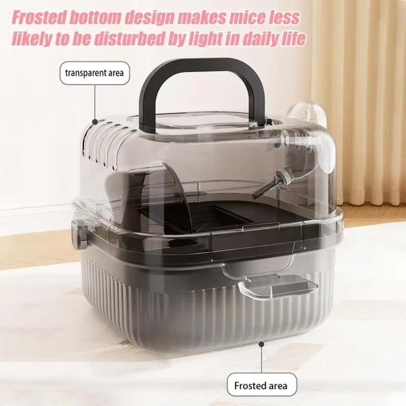 Lồng Vận Chuyển Động Vật, Cỡ Nhỏ Dung Tích Lớn, Thích Hợp Cho Chuột Hamster Và Nhím, Trong Mờ, 2 Lớp, Cầm Tay Và Thoáng Khí, Lý Tưởng Để Đi Du Lịch Ngoài Trời, Lồng Du Lịch 5