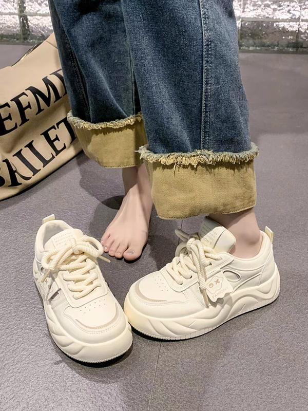 [MỚI - FULLBOX] Giày Thể Thao Nữ NUI-SIN  Đế Bằng Cao 4cm nhẹ thoáng khí Buộc Dây Thời trang hot. 7