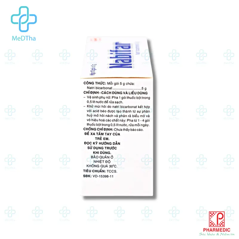 Nabifar 5g Muối Rửa Vệ Sinh - Vệ Sinh Phụ Khoa, Khử Mùi Hôi, Hôi Nách Nhà Thuốc MedTha (10 Gói x 5G) [Chính Hãng] Trà 1