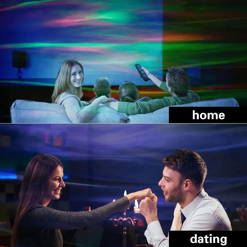 Đèn Ngủ Chiếu Hình RGB, Đèn Máy Chiếu Sóng, Đèn Nước Dần, Có Điều Khiển Từ Xa, Thích Hợp Cho Gia Đình, Phòng, Tiệc Tùng, Trang Trí Giáng Sinh, Ánh Sáng 4
