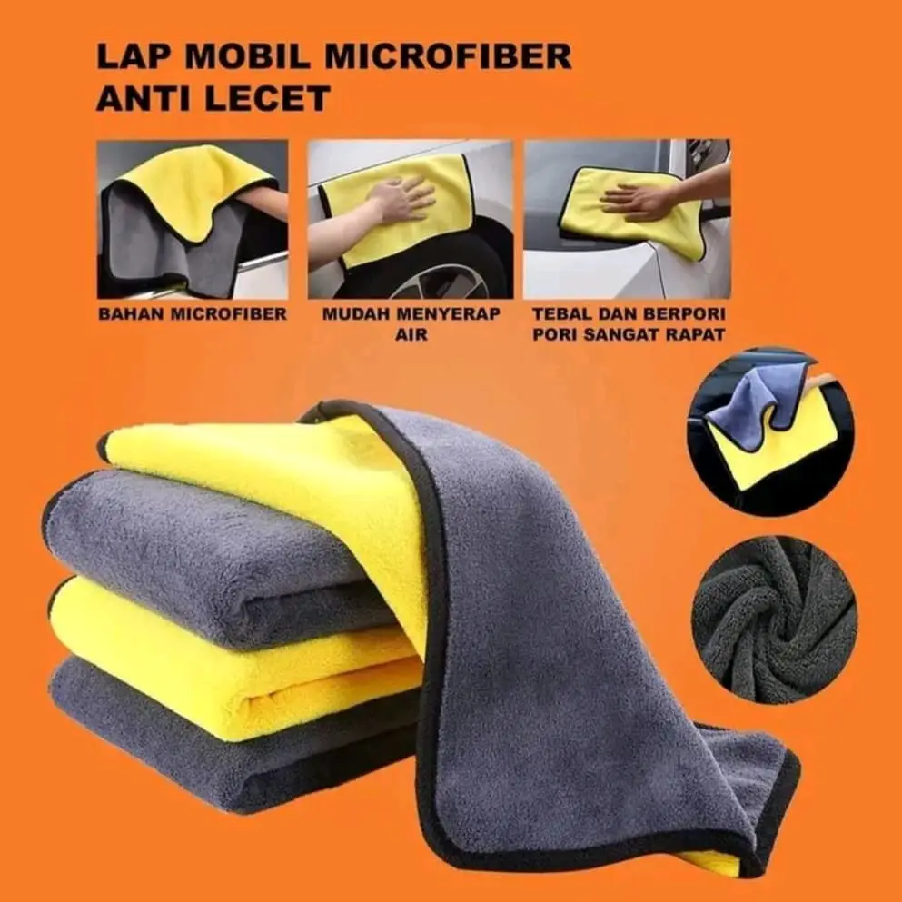 Kain Lap Microfiber Daya Serap Tinggi Serbaguna 2 Sisi Halus Multifungsi  Menyerap Air Tahan Lama Water Absorbent Wall