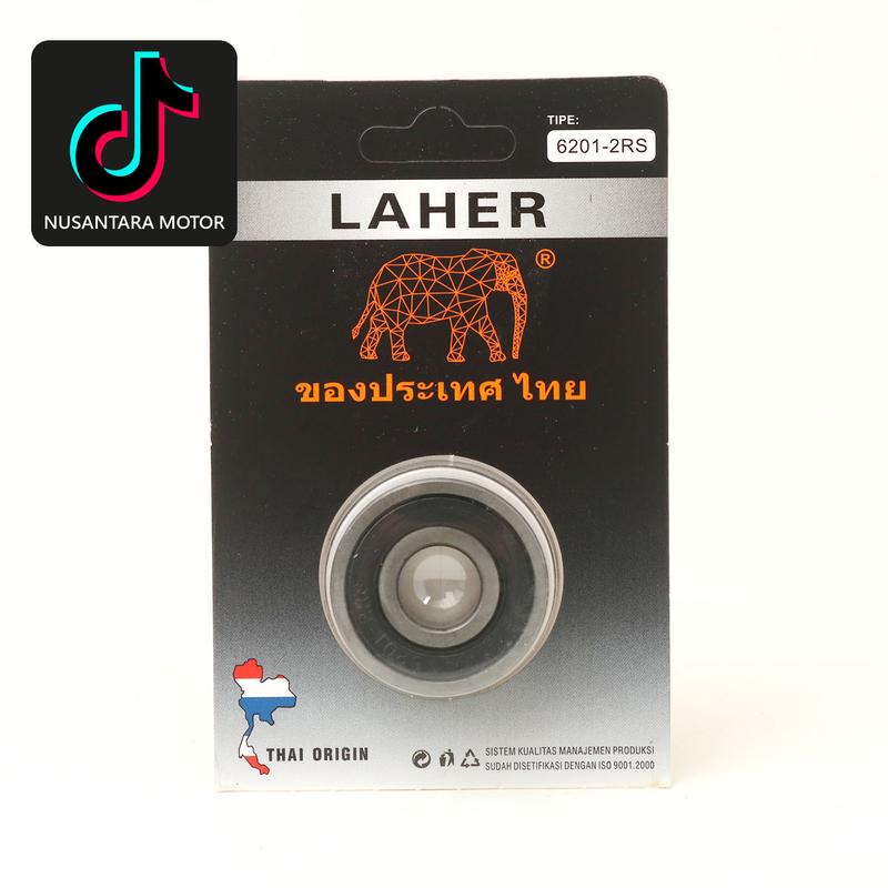 Laher Bearing Roda Depan 6201 2RS Ukuran 12 X 32 X 10 THAI 0