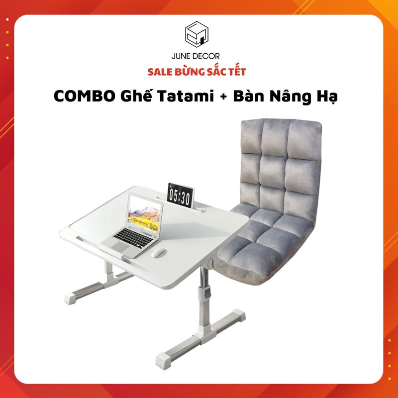 Combo Ghế Sofa Tatami Nhung + Bàn Nâng Hạ Ngồi Bệt