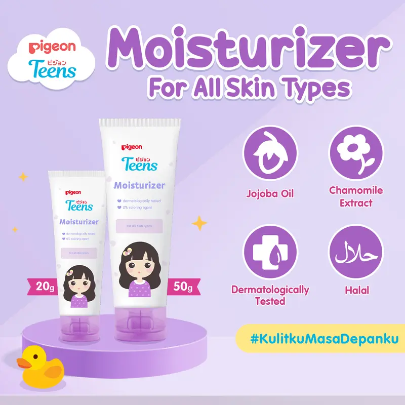 PIGEON TEENS MOISTURIZER ALL SKIN TYPES 50ML | Pelembap Kulit Remaja | Kulit Kering dan Normal | Moisturizing & Hydrating 0