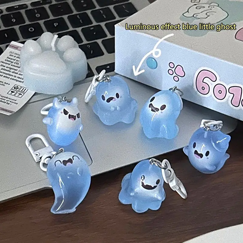 Dây Chuyền Chìa Khóa Ma Dạ Quang, Chủ Đề Halloween, Móc Khóa Resin Hoạt Hình, Phát Sáng Trong Bóng Tối, Giá Đỡ Chìa Khóa, Mặt Dây Chuyền Ba Lô, Thích Hợp Cho Tai Nghe