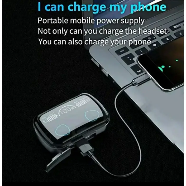 SM10 Headset Bluetooth Wireless TWS + Power Bank 3500mAh 2