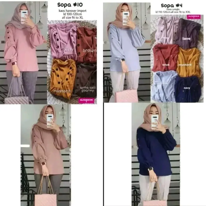 Blouse Atasan Wanita Lengan Panjang Korean Style Geovani Blus Nyaman Cantik Balon Baju Dewasa 3