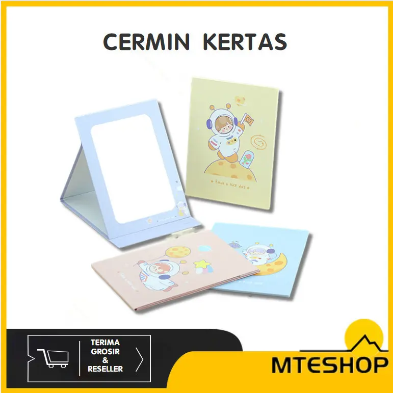 Najmio Cermin Rias Model Notebook / Cermin Kaca Rias Lipat Sedang / Folding Mirror Portable / Cermin Lipat Model Buku