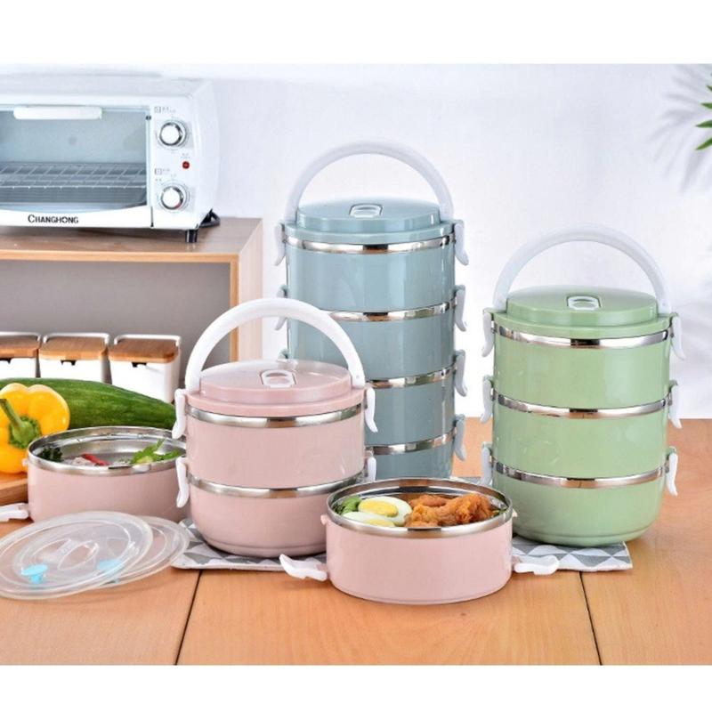 Hộp đựng cơm giữ nhiệt 3 ngăn inox lúa mạch, Gà mên đựng cơm - TikTok ...