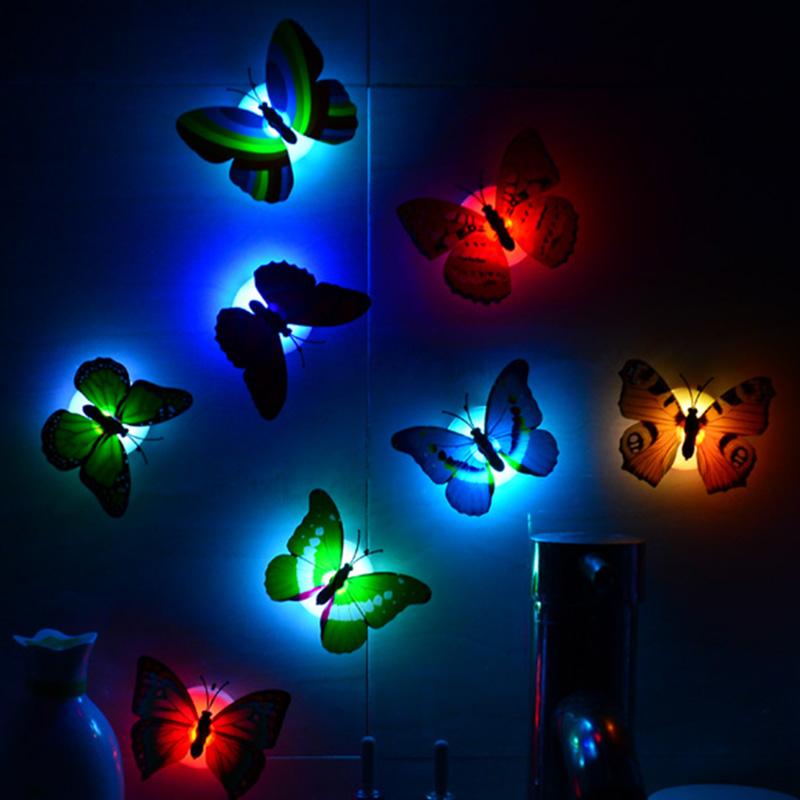 Product Introduction of 1pcs/3pcs/5pcs/10pcs Random Three-dimensional Small Butterfly Night Light Colorful Small Night Light Butterfly Shaped LED Light 17