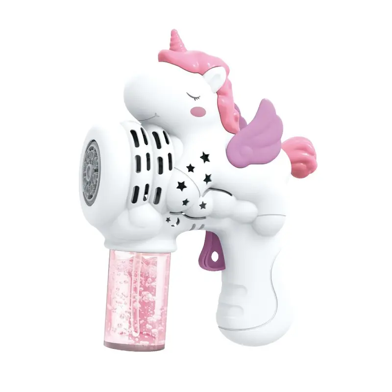 Mainan Unicorn Bubble Machine,   Lampu, Mesin Tiup Gelembung Elektrik Handheld, 10 Lubang Toys EverfunToys 8