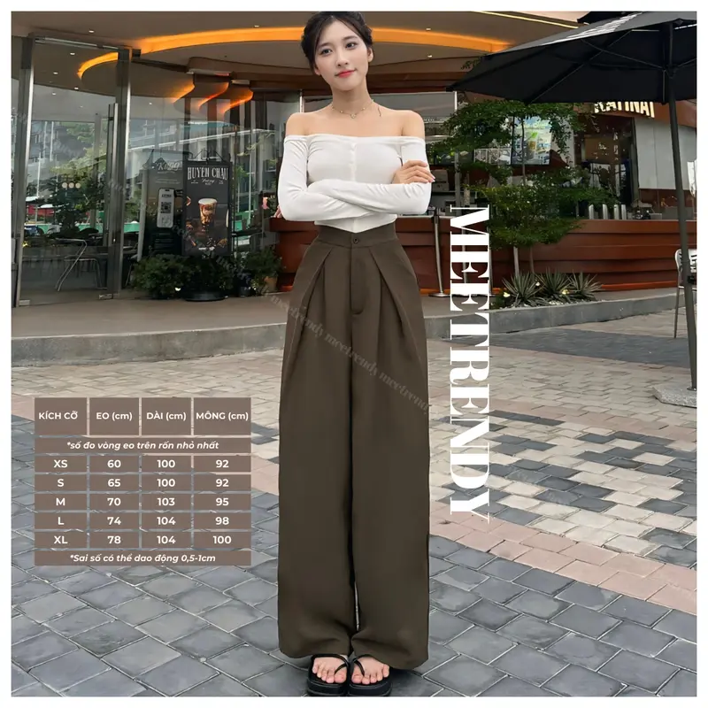 Quần Suông Ống Rộng Xếp Ly Mee.trendy Cạp Cao Vải Rũ Phong Cách Sang Chảnh Hiện Đại [Q9] 5