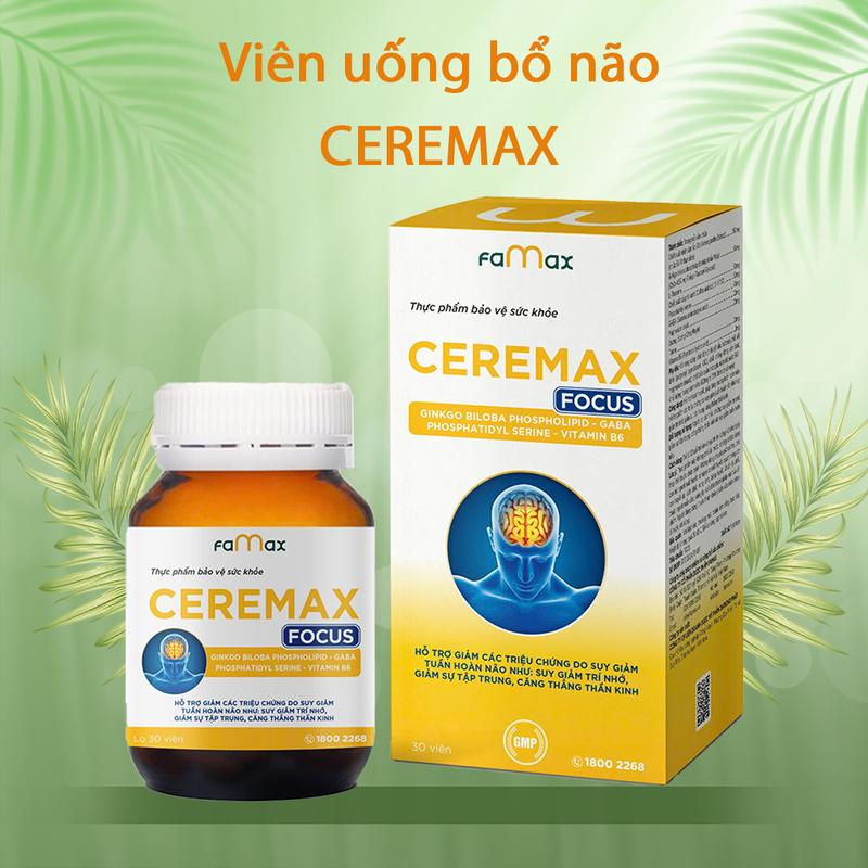 Viên uống bổ não Ceremax focus hỗ trợ hoạt huyết   biloba  bổ  não 2