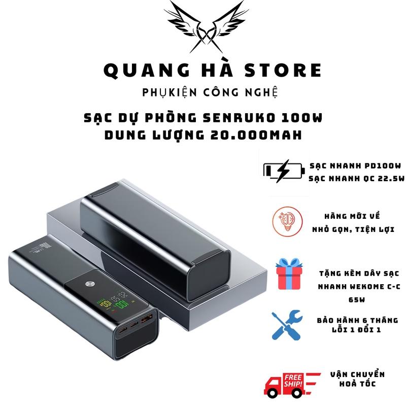 Pin sạc dự phòng Senruko 100w -20.000Mah -sạc nhanh PD 100w /QC 22.5W thiết kế mới lạ pin li-ion 4*21700 Sạc Pin Pin Dự Phòng