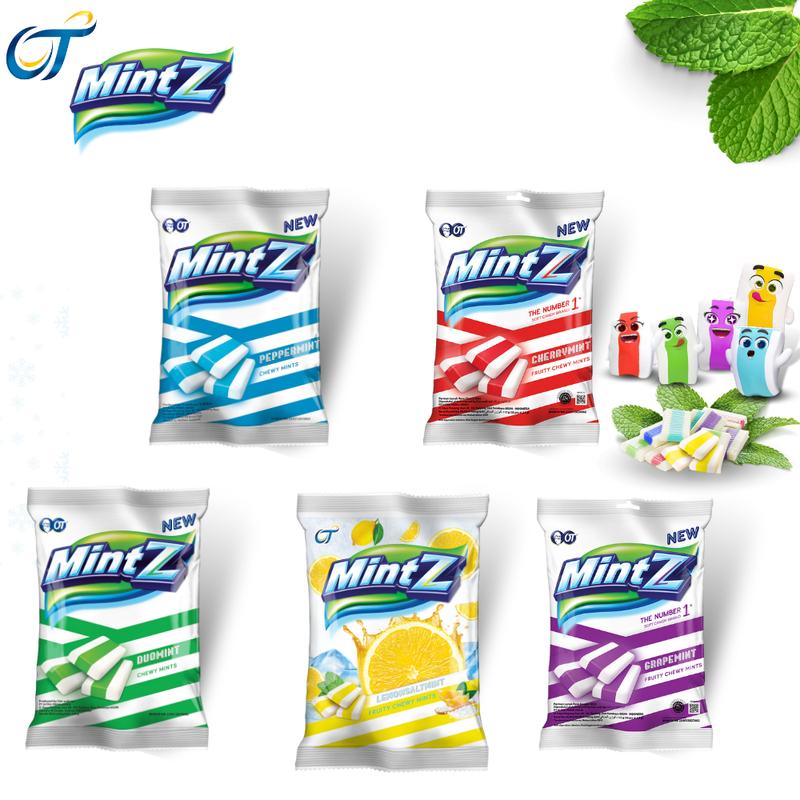 Kẹo mềm bạc hà MintZ vị bạc hà châu Á (Duo Mint)/ Châu Âu (Pepper Mint) / Nho (Grape Mint) / Anh Đào (Cherry Mint)/ Chanh Muối (50 viên/túi)
