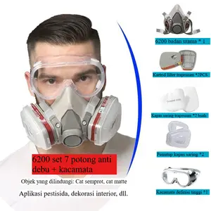 Masker Gas Respirator Industrial Mask Anti Virus Debu Racun Udara Pelindung dari Bahan Kimia Pabrik