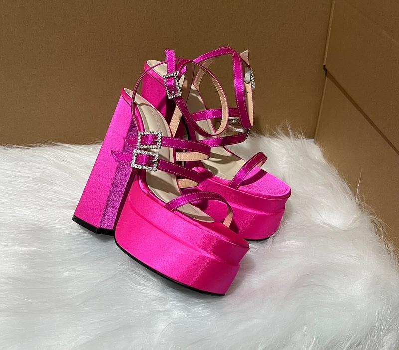 Product Introduction of giày cao gót nữ sandal 15cm chất vải satin bóng mịn êm chân 4