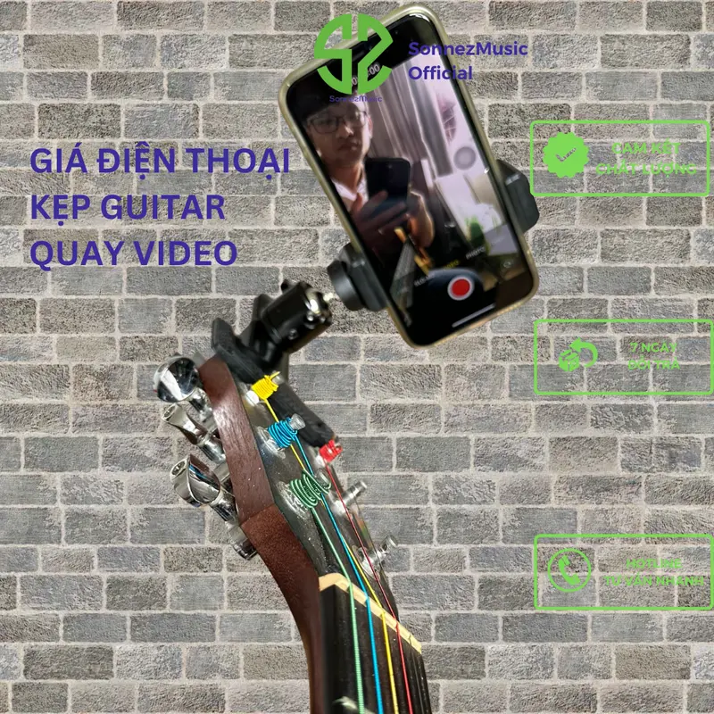Giá điện thoại, kẹp điện thoại livestream quay video guitar - Sonnezmusic 1