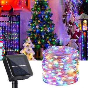 Lampu Suria, Luaran, Kalis Air, 8 Mod, Lampu Rentetan Peri, 12 / 22 / 32M, Sesuai untuk Hiasan Rumah dan Pesta Krismas